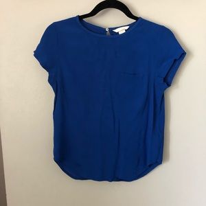 H&M Royal Blue Short-Sleeve Blouse